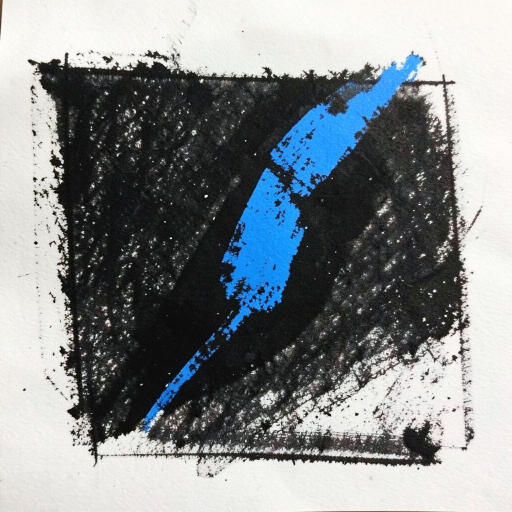 A moody charcoal illustration of a stadium tunnel in deep navy and slate tones, suggesting a team about to take the field.