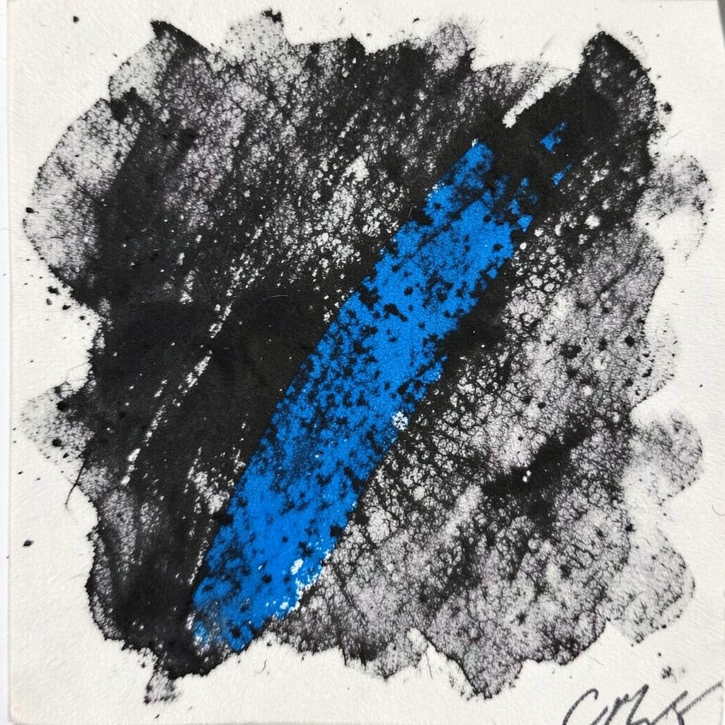 Bold charcoal sketch of cheering fans raising hands toward a stadium sky, deep charcoal and midnight purple tones, energetic and spirited mood