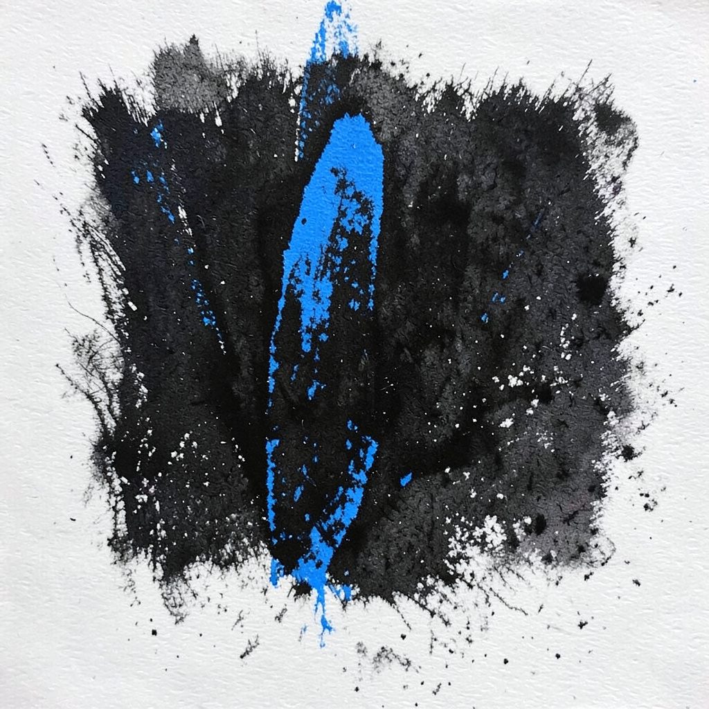 A moody charcoal drawing of cheering fans wrapped in deep purple and black tones, with hints of warm stadium light bleeding through the haze.